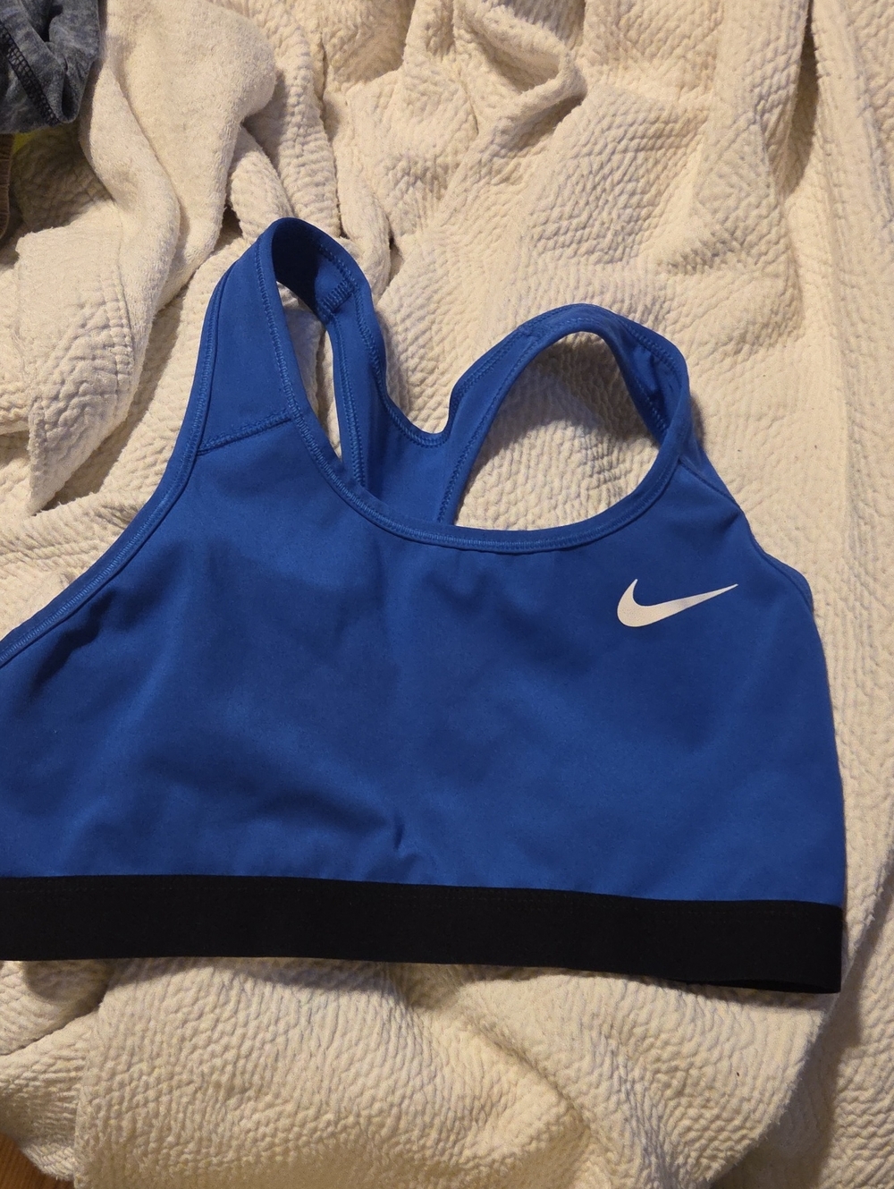 Nike Women's Blue Sports Bra with Black Band